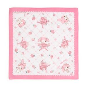 NEW NWT Sanrio My Melody Kawaii Rose Floral Handkerchief Pink Girly 100% Cotton